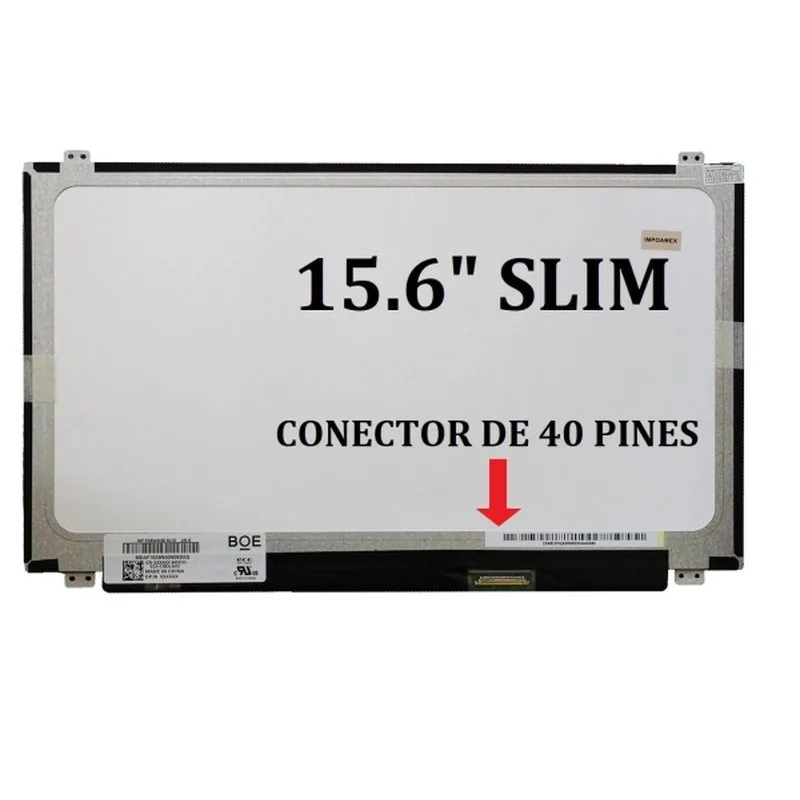 PANTALLA NT156WHM-N10,15.6 SLIM 1366x768 40 PIN CON GANCHOS