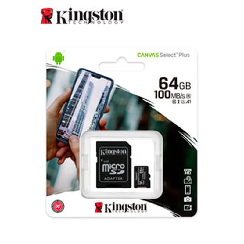 MEMORIA MICRO SD KINGSTON 64GB, UHS-I CON ADAPTADOR SD