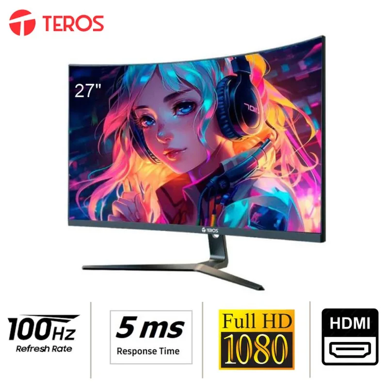 MONITOR TEROS TE-2731S, 27", CURVO, 1920x1080, HDMI/VGA