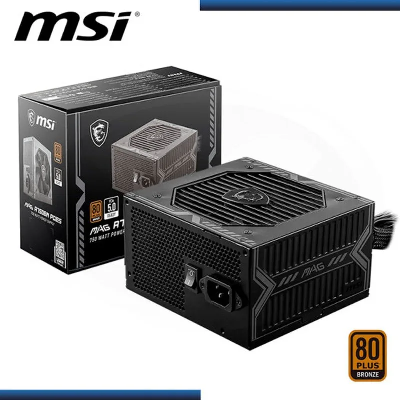 FUENTE DE PODER MSI MAG A750BN,750W, 80 PLUS BRONZE