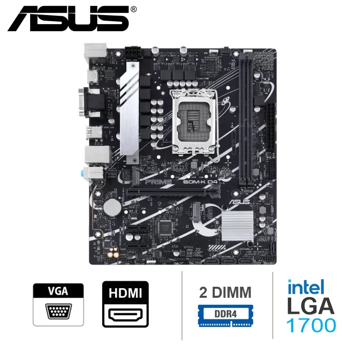 PLACA ASUS PRIME H610M-F, mATX, LGA 1700, 2 DIMM DDR4
