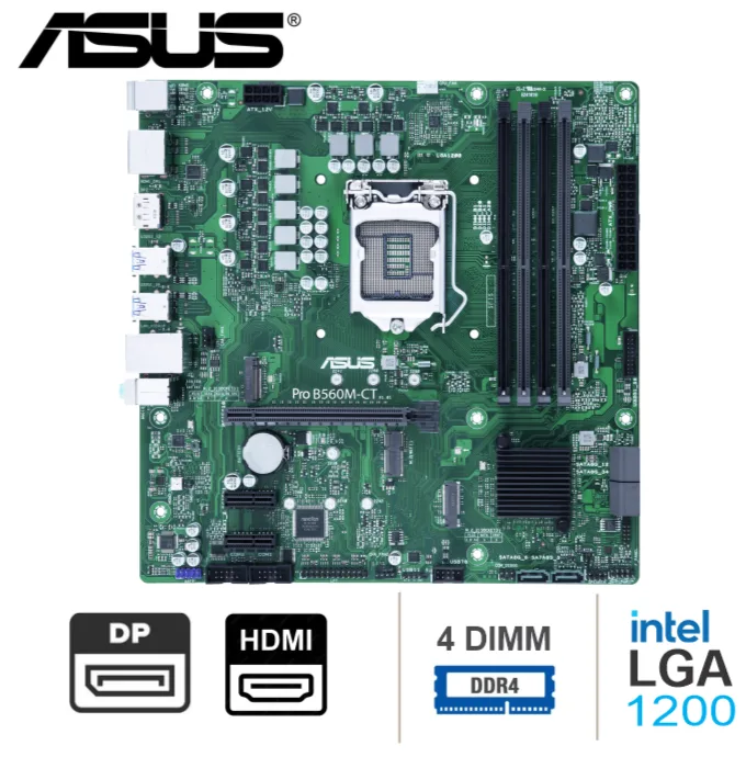 PLACA ASUS PRO B560M-CT, mATX, LGA 1200, 04 DIMM DDR4