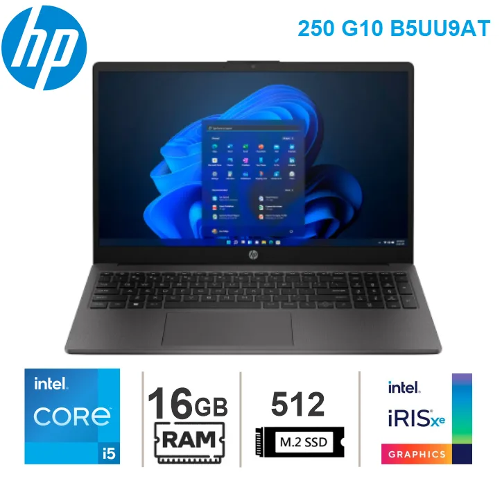 LAPTOP HP CORE I5 1334U, 8 GB, SSD 512, 15.6, 250 G10 (B5UU9AT)