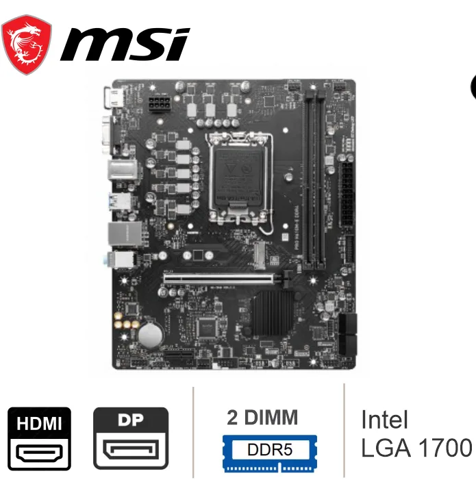 PLACA MSI PRO H610M-G, mATX, LGA 1700, 2 DIMM DDR5