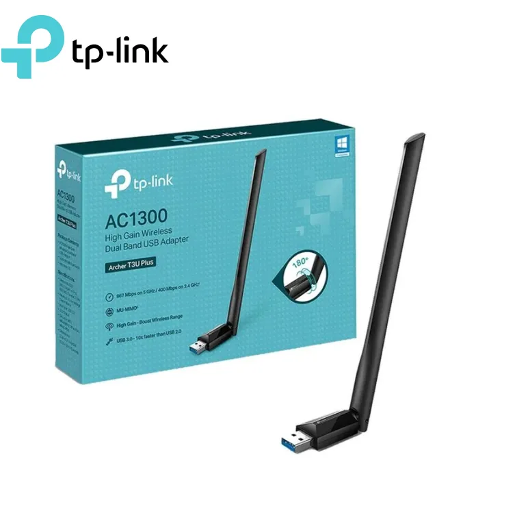 ADAPTADOR INALAMBRICO TP-LINK ARCHER T3U PLUS, USB, DOBLE BANDA
