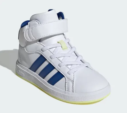 ZAPATILLA ADIDAS GRAND COURT MID K IE3861 TALLA 33 COLOR BLANCO CON CELESTE