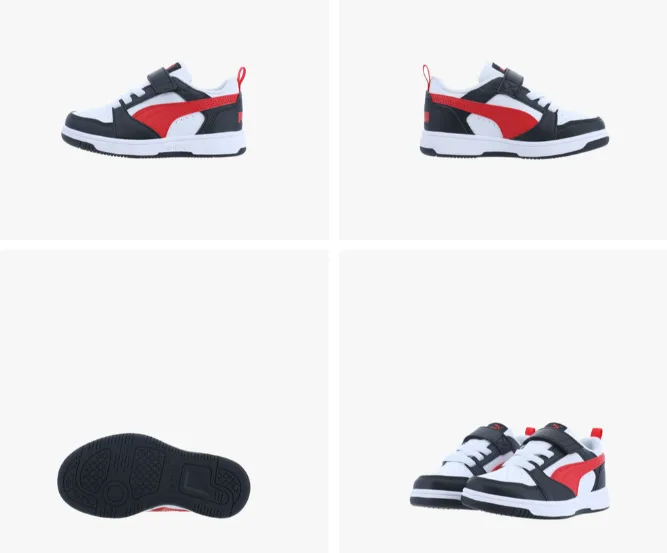 ZAPATILLA PUMA REBOUND V6 LO AC+ PS 397419 04 TALLA 32 COLOR NEGRO/BLANCO Y ROJO