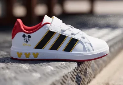 ZAPATILLA ADIDAS GRAND COURT MICKEY EL K JQ8067 TALLA 32 COLOR BLANCO/ROJO