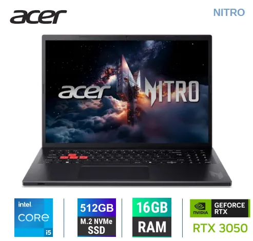 LAPTOP ACER NITRO CORE I5 13420H, 16GB, 512GB, RTX 3050 6GB, 16"