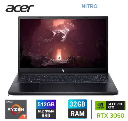 LAPTOP ACER NITRO CORE I5 13420H, 32 GB, 512GB, RTX 3050 6GB, 16"