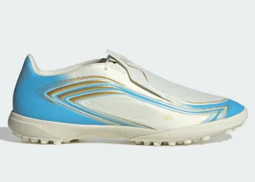 ZAPATILLA ADIDAS F50 MESSI LEAGUE TF IH1903 TALLA 41.5 BLANCO CELESTE DORADO