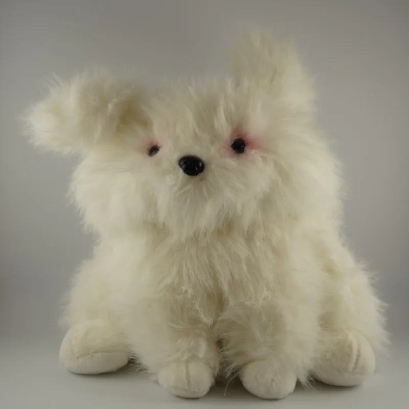 PELUCHE PERRO BLANCO PELUDO