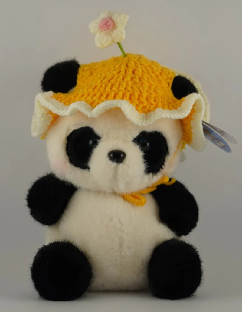 PELUCHE PANDA CON SOMBRERO TEJIDO