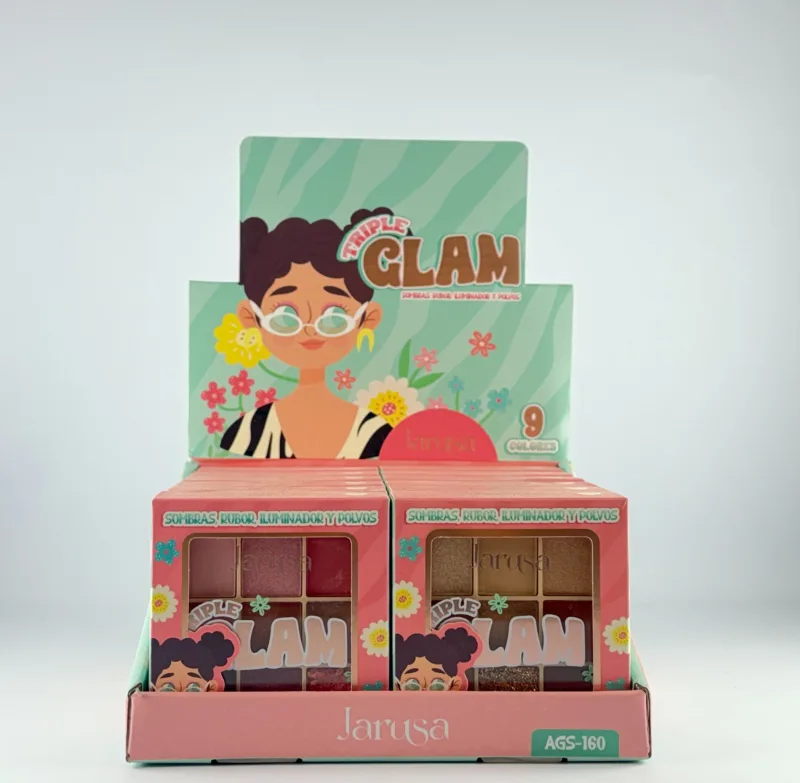 PALETA DE SOMBRAS GLAM x 9 COLORES