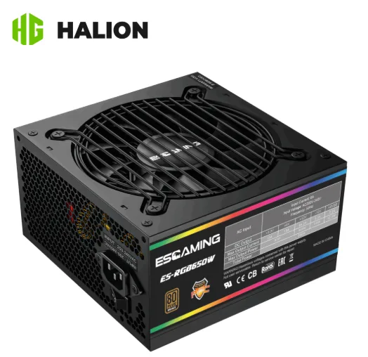 FUENTE DE PODER ESGAMING ES-RGB650W 80+ BRONZE