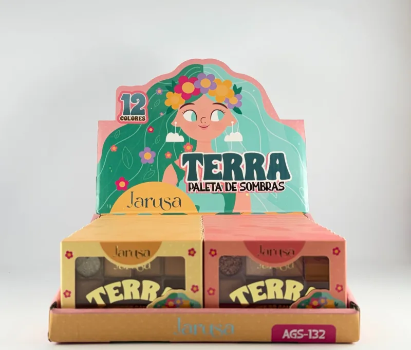PALETA DE SOMBRAS TERRA x 12 COLORES JARUSA