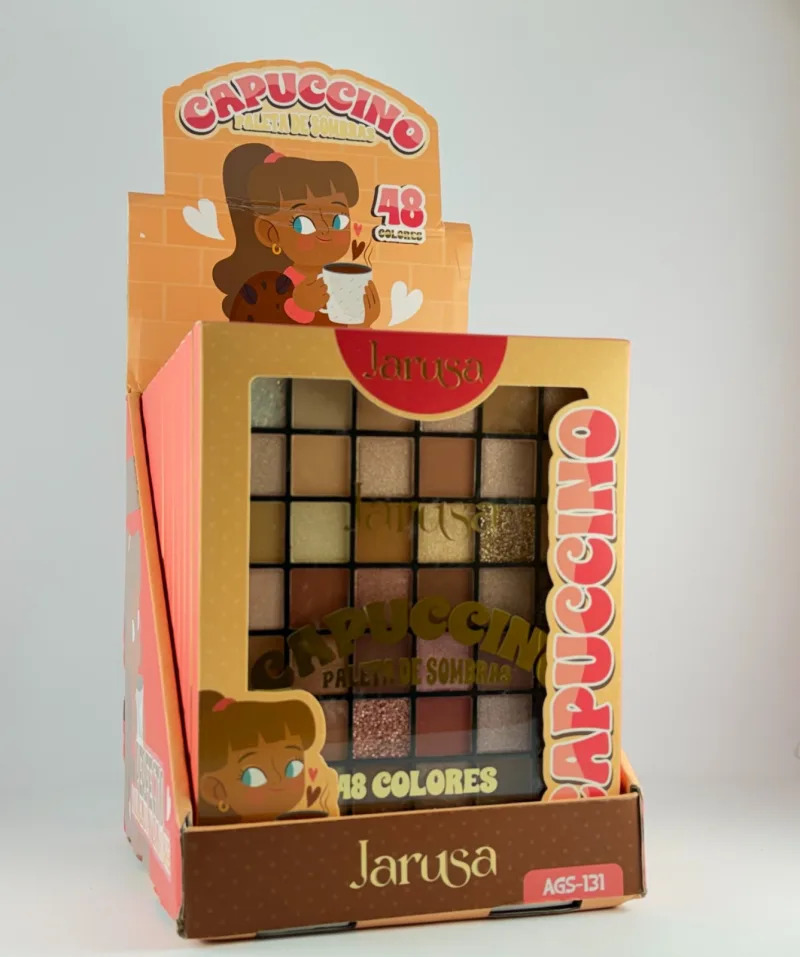 PALETA DE SOMBRAS CAPUCCINO x 48 COLORES JARUSA
