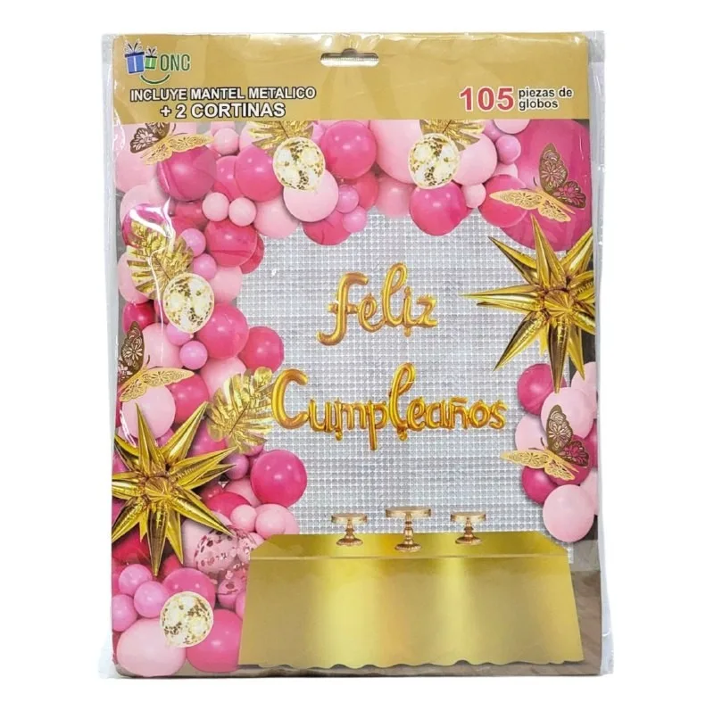 PACK DECORACION CUMPLEAÑOS 105 PZAS