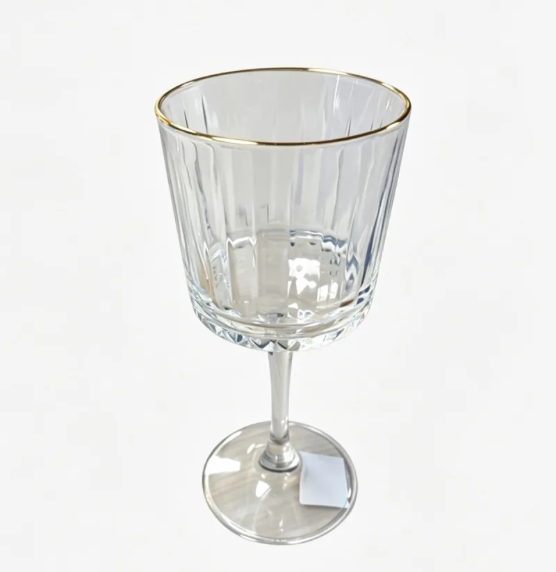 COPA A RAYAS BORDE DORADO 320 ML