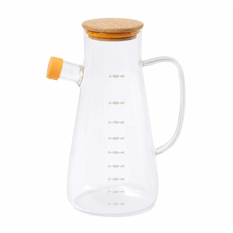 JARRA CON TAPA BAMBU VIDRIO 900ML