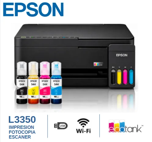 IMPRESORA MULTIFUNCIONAL TINTA EPSON L3350, WIFI Y USB