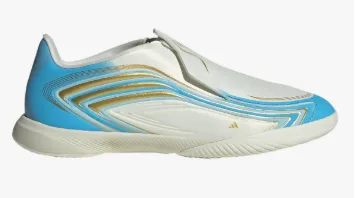 ZAPATILLA ADIDAS F50 MESSI LEAGUE LL IN J KK1383 TALLA 38.5 BLANCO DORADO CELESTE
