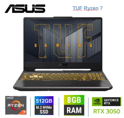 LAPTOP ASUS TUF RYZEN 7 8845HS, 8GB, 512GB SSD, RTX 3050 4GB, 15.6"