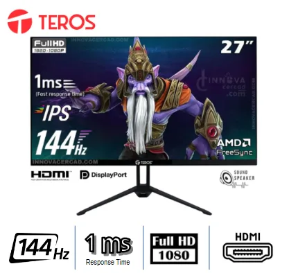 MONITOR TEROS TE-2714S, 27", PLANO, 1920X1080, 144HZ, PARLANTES