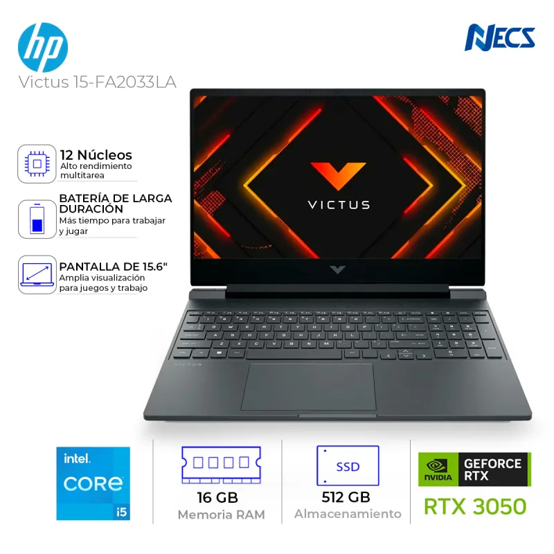LAPTOP HP VICTUS CORE I5 13420H, 16GB, SSD 512GB, RTX 3050 6GB, (15-FA2033LA)