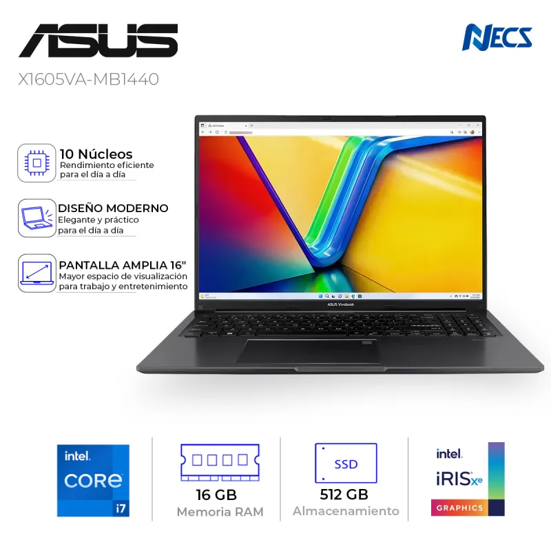 LAPTOP ASUS CORE I7 13620H, 16GB, 512GB, 16", (90NB10N3-M01VD0)