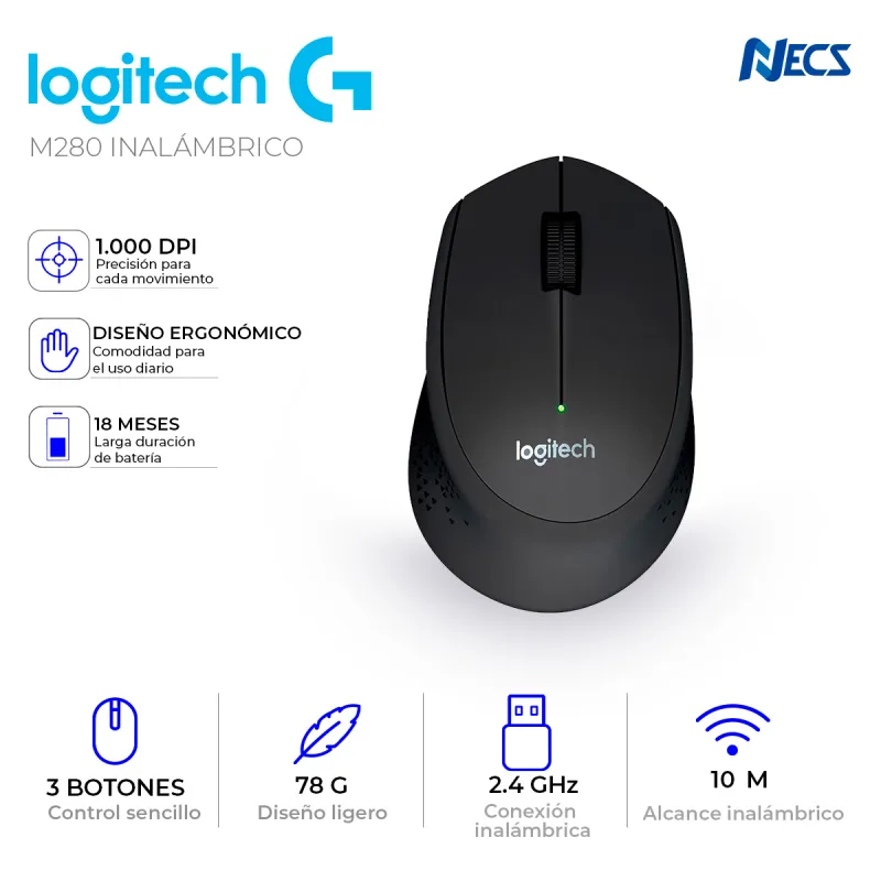 MOUSE LOGITECH M280 INALAMBRICO