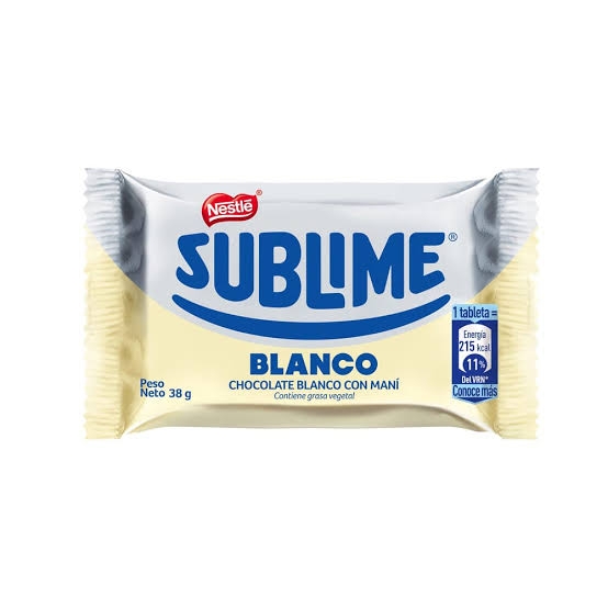 SUBLIME BLANCO CHOCOLATE CON MANI 38G