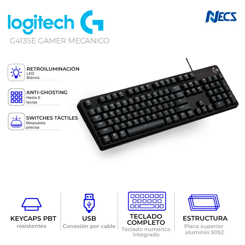 TECLADO LOGITECH G413SE GAMER MECANICO