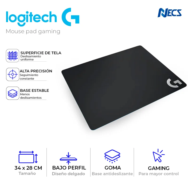 MOUSE PAD LOGITECH G240 DE TELA 34 × 28 CM