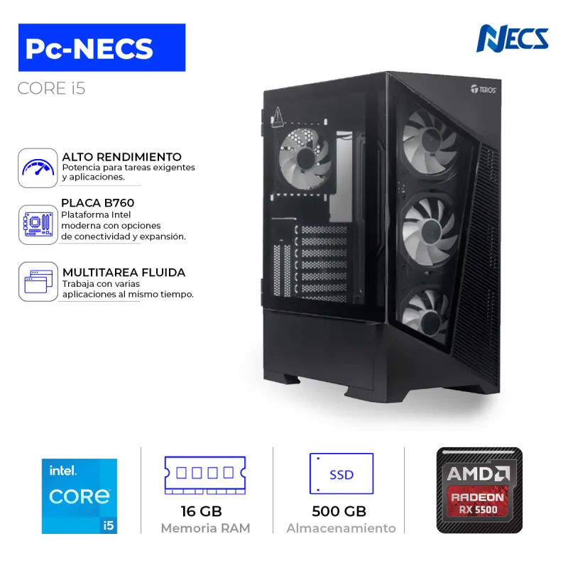 COMPUTADORA INTEL CORE I5, 16GB RAM, SSD 500 GB, RX 5500 8GB