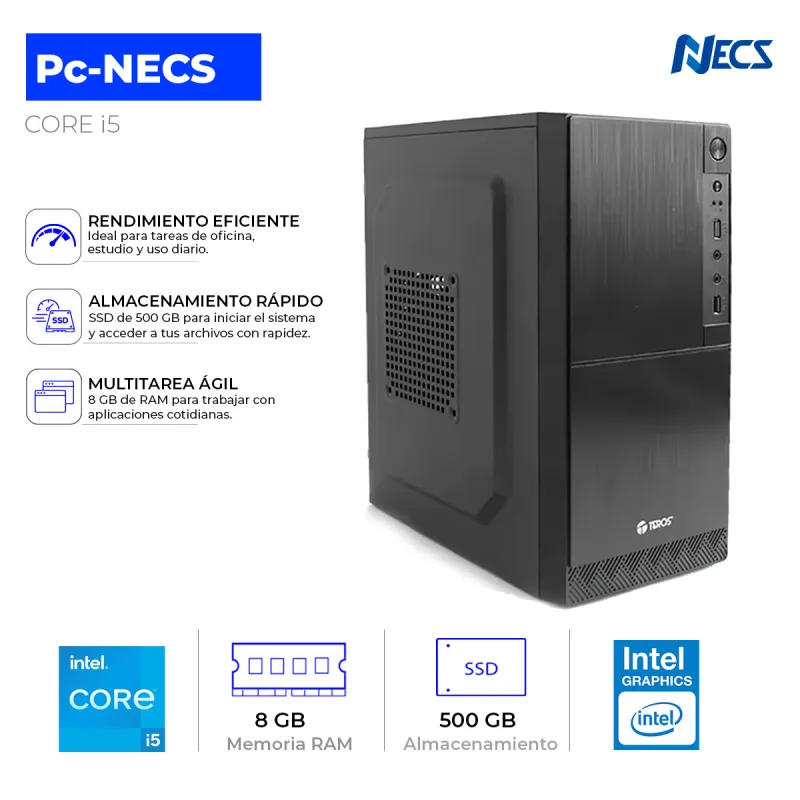 COMPUTADORA INTEL CORE I5, 8GB RAM, SSD 500 GB
