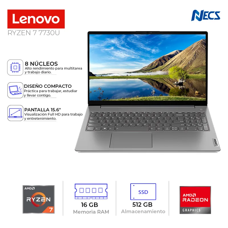 LAPTOP LENOVO RYZEN 7 7730U, 16GB, 512 GB, 15.6"- V15 G4 ABP (82YY002YLM)